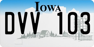 IA license plate DVV103