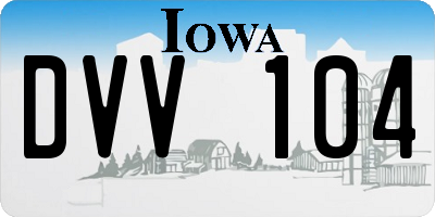 IA license plate DVV104