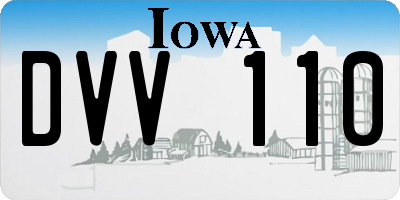 IA license plate DVV110