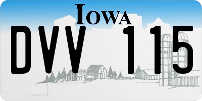 IA license plate DVV115