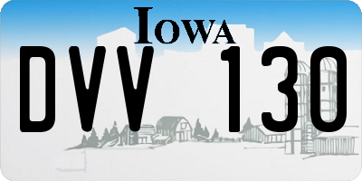 IA license plate DVV130