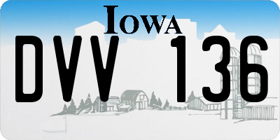 IA license plate DVV136