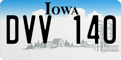 IA license plate DVV140