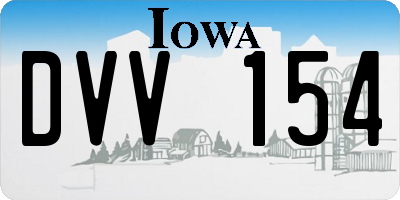 IA license plate DVV154