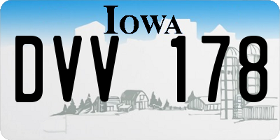IA license plate DVV178