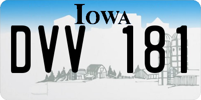 IA license plate DVV181