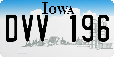 IA license plate DVV196
