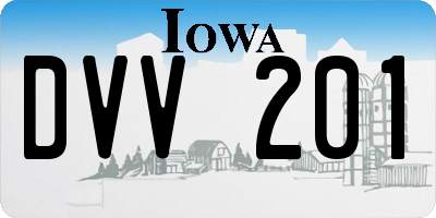 IA license plate DVV201