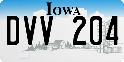 IA license plate DVV204