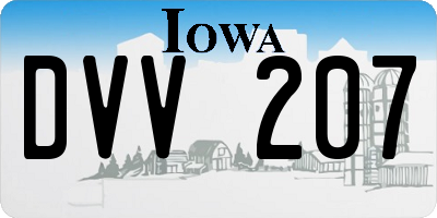 IA license plate DVV207