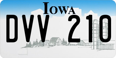 IA license plate DVV210