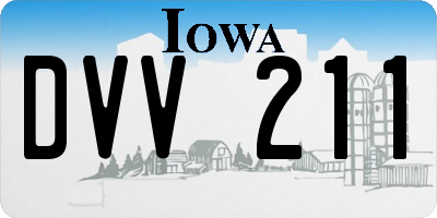 IA license plate DVV211