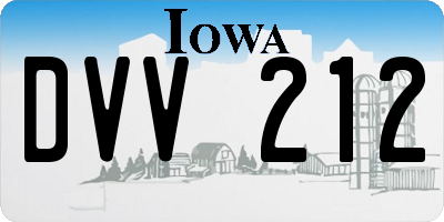 IA license plate DVV212