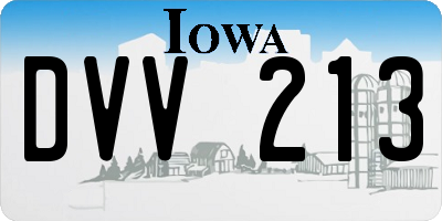 IA license plate DVV213