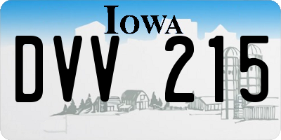 IA license plate DVV215