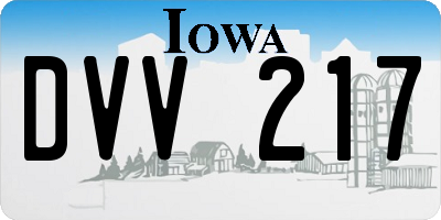 IA license plate DVV217