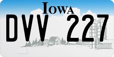 IA license plate DVV227