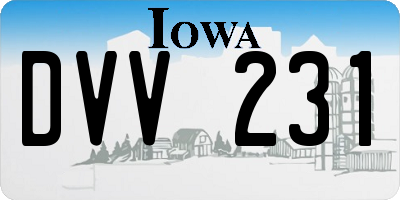 IA license plate DVV231