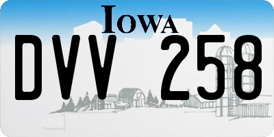 IA license plate DVV258