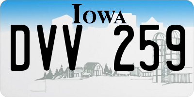 IA license plate DVV259