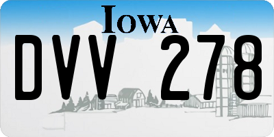 IA license plate DVV278