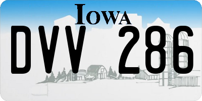 IA license plate DVV286