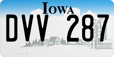 IA license plate DVV287