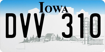 IA license plate DVV310