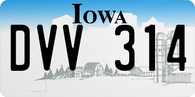 IA license plate DVV314