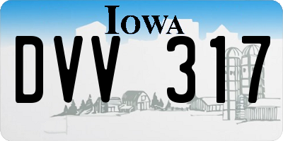 IA license plate DVV317