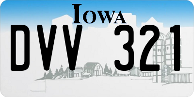 IA license plate DVV321