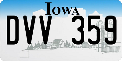 IA license plate DVV359
