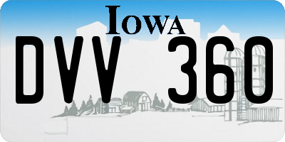 IA license plate DVV360
