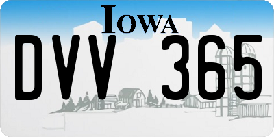 IA license plate DVV365