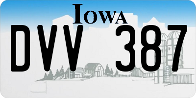 IA license plate DVV387