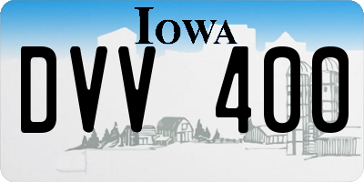 IA license plate DVV400
