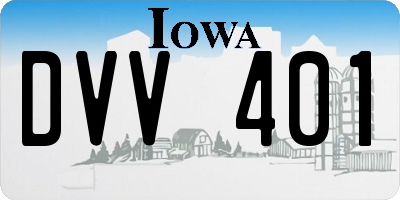 IA license plate DVV401