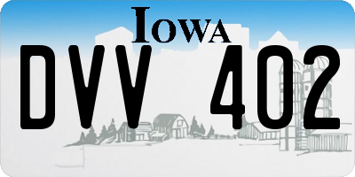 IA license plate DVV402