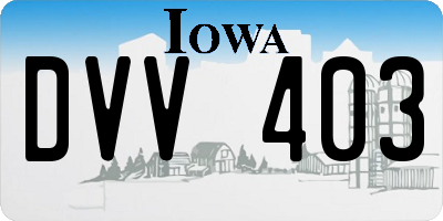 IA license plate DVV403