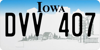 IA license plate DVV407