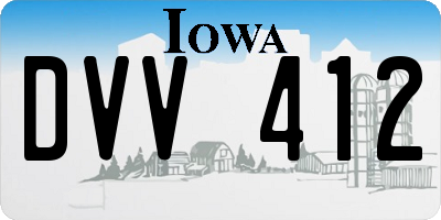 IA license plate DVV412