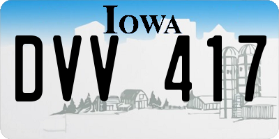 IA license plate DVV417