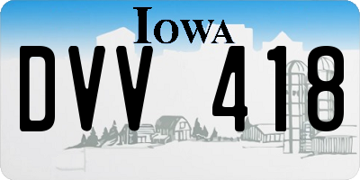 IA license plate DVV418
