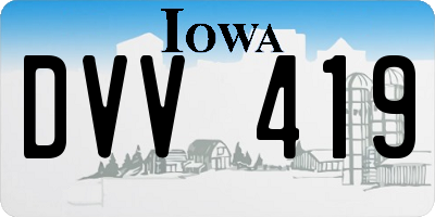 IA license plate DVV419