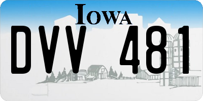IA license plate DVV481