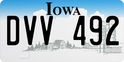 IA license plate DVV492