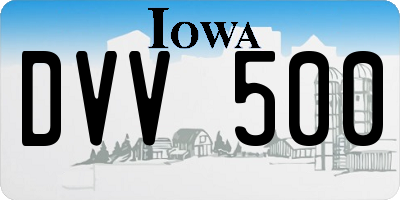 IA license plate DVV500