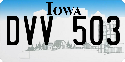 IA license plate DVV503