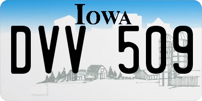 IA license plate DVV509