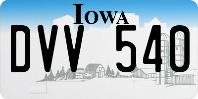 IA license plate DVV540